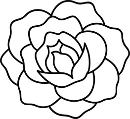 peony icon line art vector illustration on transparent background	