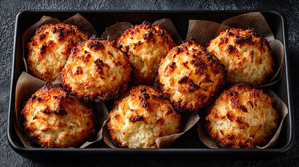 Biscotti al Cocco Chewy coconut macaroons baked until lightly browned 