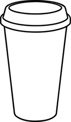 reusable coffee cup icon line art vector illustration on transparent background	