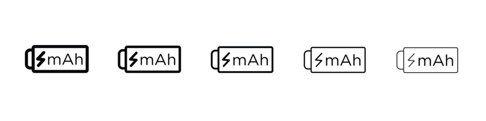 mAh icon in web style. Vector illustration. Eps10