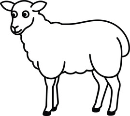 sheep icon line art vector illustration on transparent background	