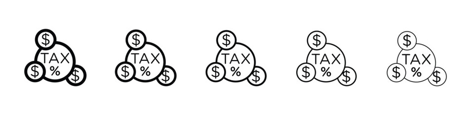 Taxes icon in web style. Vector illustration. Eps10