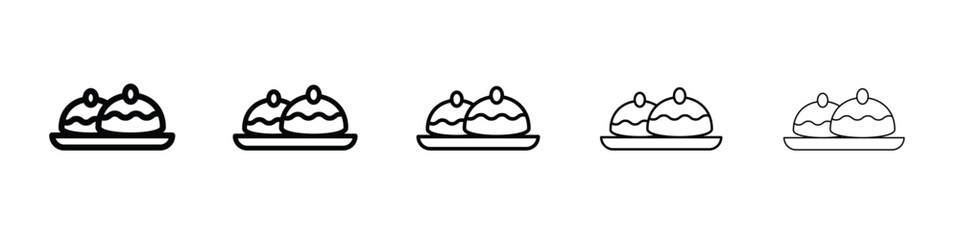 Sufganiyah icon in web style. Vector illustration. Eps10