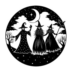 Elegant silhouette vector illustration of a woman in a fashion dress with a cat, flowers, and the...