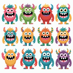 Collection of Colorful Cartoon Monsters