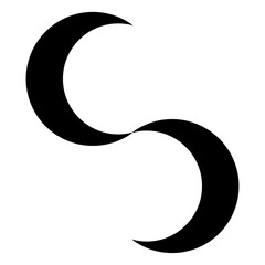 abstract two moons touching each other