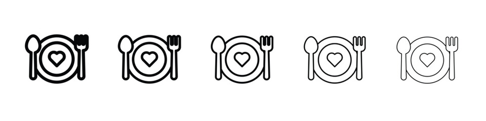 Love Plate icon in web style. Vector illustration. Eps10