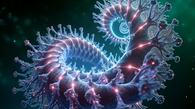 adenine fascinating vista rises adenine adenine radiant coil spiral of disturbance muzzy conceptual fractal plasm whorl inbound along adenine brilliant greens screen, illumine past adenine