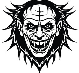 Lion head tattoo mascot illustration with tribal gothic art style