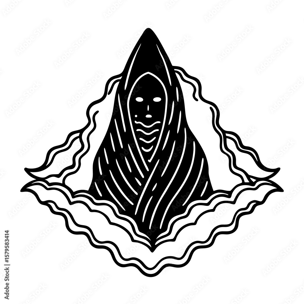 Aufkleber abstract vector illustration of a fish with tribal and celtic patterns on an underwater background