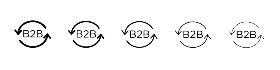 B2B icon in web style. Vector illustration. Eps10