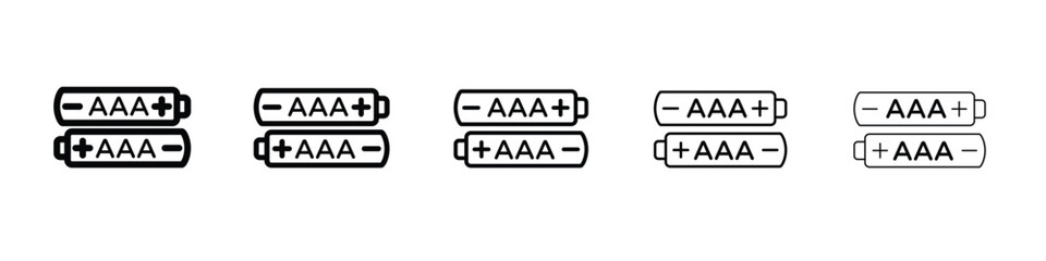 AAA battery icon in web style. Vector illustration. Eps10