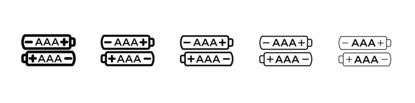 AAA battery icon in web style. Vector illustration. Eps10