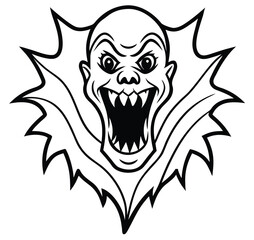 A striking vector illustration featuring the wild animal heads of a wolf and a lion, alongside a tribal skull symbol, perfect for a powerful tattoo design or mascot