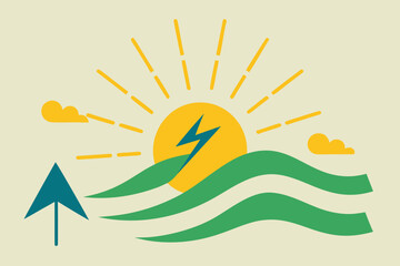 Obraz premium Tropical summer beach with sun, sea, and palm trees