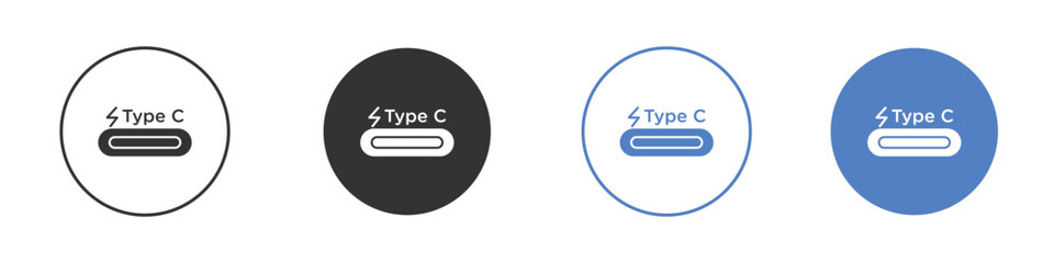 USB type c icon concept. solid style icon designs for website, app, UI.