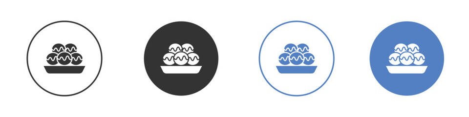 Obraz premium Takoyaki icon concept. solid style icon designs for website, app, UI.