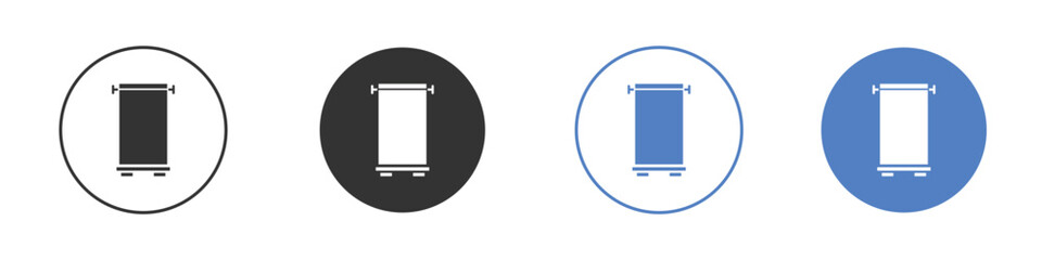 Roll up banners icon concept. solid style icon designs for website, app, UI.