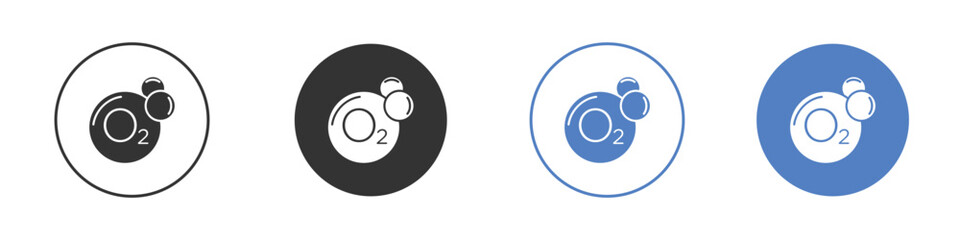 Oxygen O2 icon concept. solid style icon designs for website, app, UI.