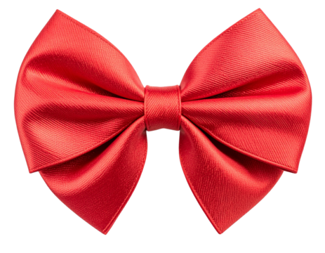 Red bow tie isolated on a transparent background, cutout PNG file