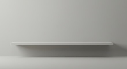 Simple Shelf Display Clean White Interior Space for Product Mockups and Minimalist Designs