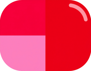 Red pill of baby Michigan, no background, transparent PNG with a red pill and pink ci