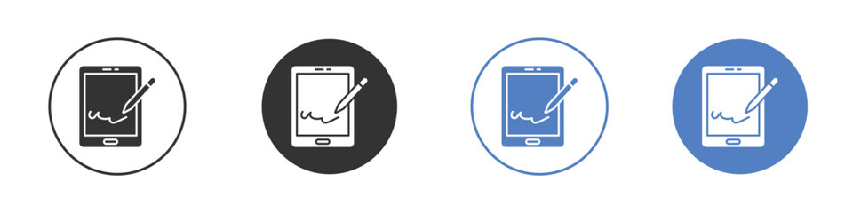 Electronic signature icon concept. solid style icon designs for website, app, UI.