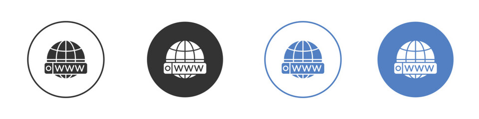 Domain icon concept. solid style icon designs for website, app, UI.