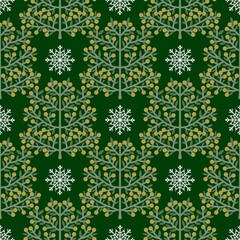 Christmas tree seamless winter pattern for wrapping paper and fabrics