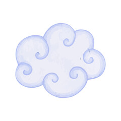 Airy, colorful blue clouds. Vector graphics.