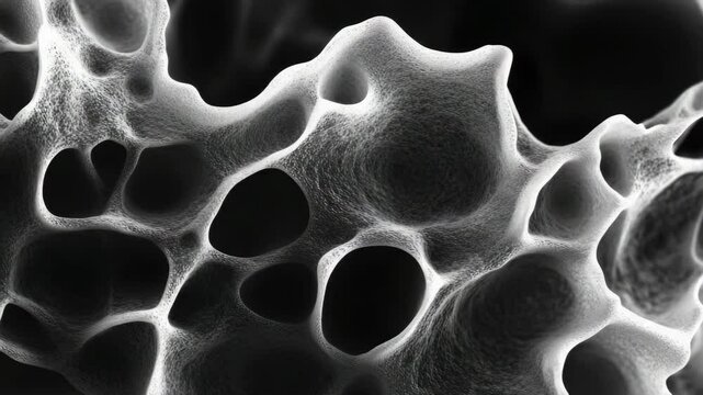 A close up of a cell with many holes in it. The holes are small and scattered throughout the cell