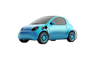 Compact urban electric vehicle parked in city environment showcasing sustainable and efficient transportation isolated on transparent background PNG