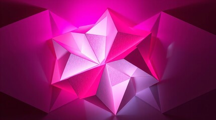 Fototapeta premium Origami Light Art In Infrared Pink Glow 