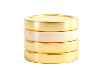 Glossy Round Coin Stack in Gold and Pastel Tones