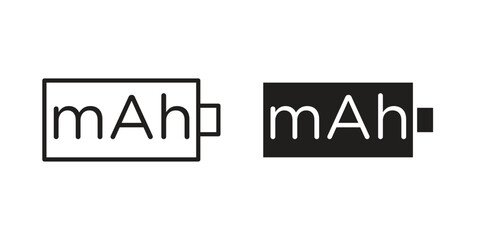 mAh icon vector, sign and symbol for design, website or apps elements.