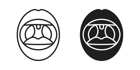 Tonsillitis icon vector, sign and symbol for design, website or apps elements.