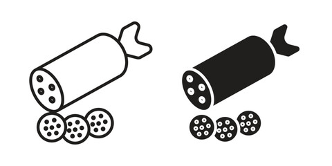Salami icon vector, sign and symbol for design, website or apps elements.