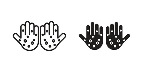 Rash hand icon vector, sign and symbol for design, website or apps elements.
