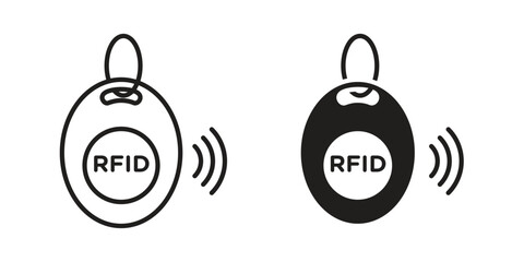 RFID key tag icon vector, sign and symbol for design, website or apps elements.