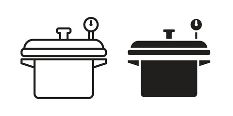 pressure cooker icon vector, sign and symbol for design, website or apps elements.