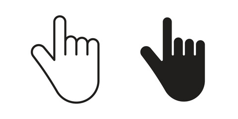 Obraz premium Pointing hand icon vector, sign and symbol for design, website or apps elements.