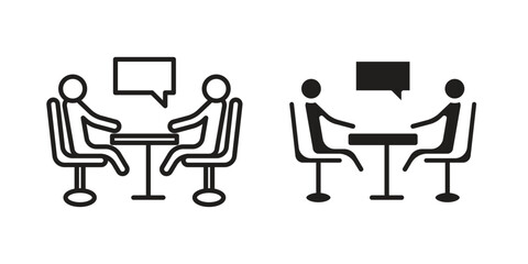 Job interview icon vector, sign and symbol for design, website or apps elements.