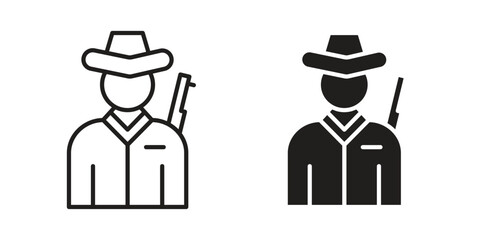 Hunter icon vector, sign and symbol for design, website or apps elements.