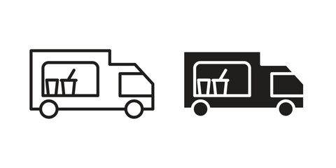 Food truck icon vector, sign and symbol for design, website or apps elements.