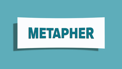 Metapher (metaphor) - A card isolated on light green background.