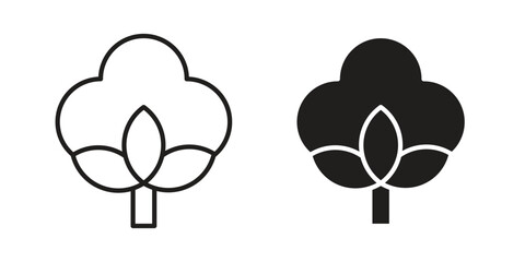 Cotton icon vector, sign and symbol for design, website or apps elements.