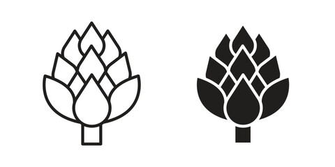 Artichoke icon vector, sign and symbol for design, website or apps elements.