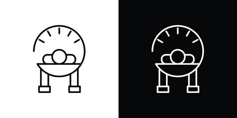 Solarium icon vector symbols pack in black and white lines