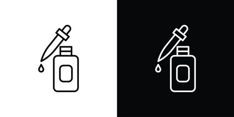 Serum icon vector symbols pack in black and white lines
