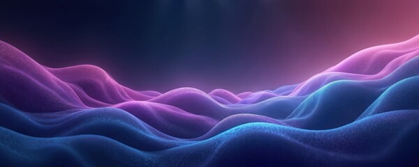 Obraz premium Abstract illustration features flowing waves of purple, blue colors. Generative AI artwork modern, three-dimensional design with shiny, swirling liquid motion. Perfect for business, wallpaper,